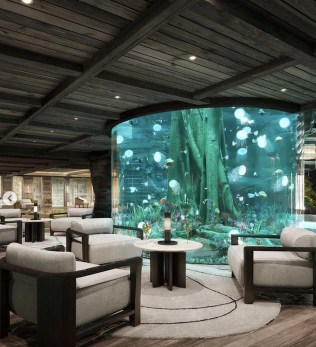 <p>... und ein riesiges Aquarium.</p>