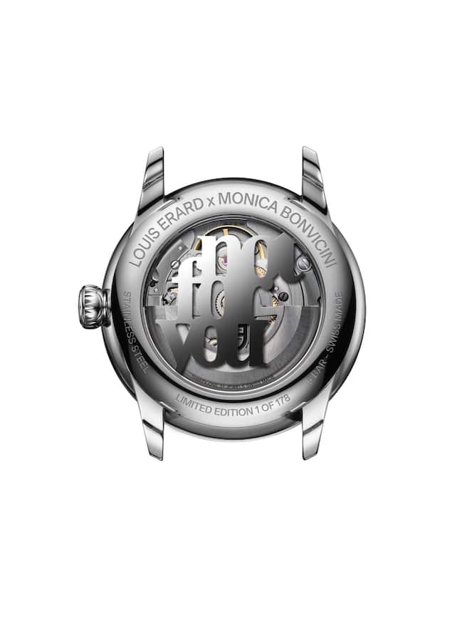 <p>Künstleruhr von Louis Erard mit Monica Bonvicini</p>