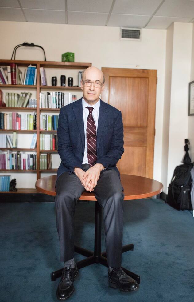 Kenneth Rogoff is the Thomas D. Cabot Professor of Public Policy at Harvard University's Department of Economics. He is seen here in his office at Harvard in Cambridge, Massachusetts, USA