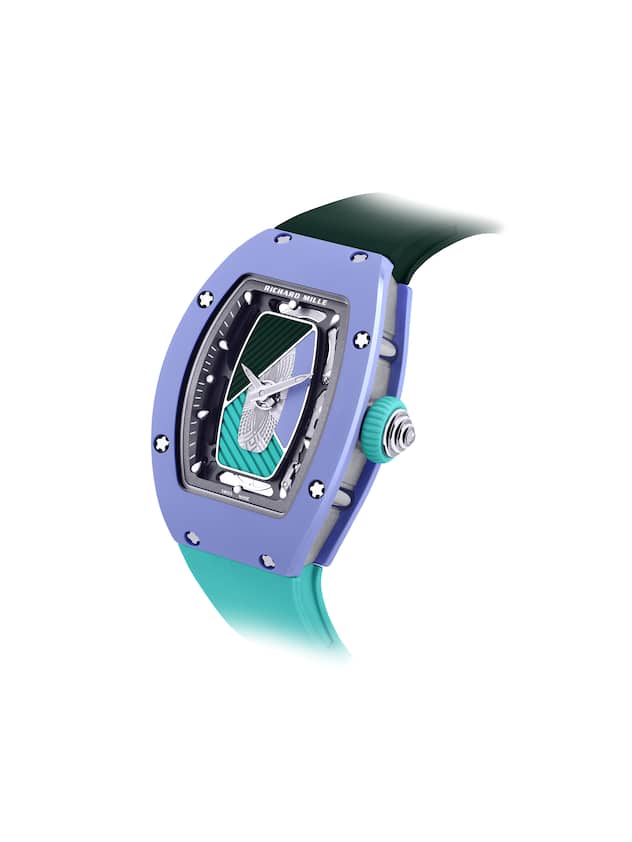 RM 07-01 PASTEL BLUE Das Design stammt von Cécile Guenat, Tochter des Co-Gründers Dominique Guenat und Kreativchefin der Marke Richard Mille.