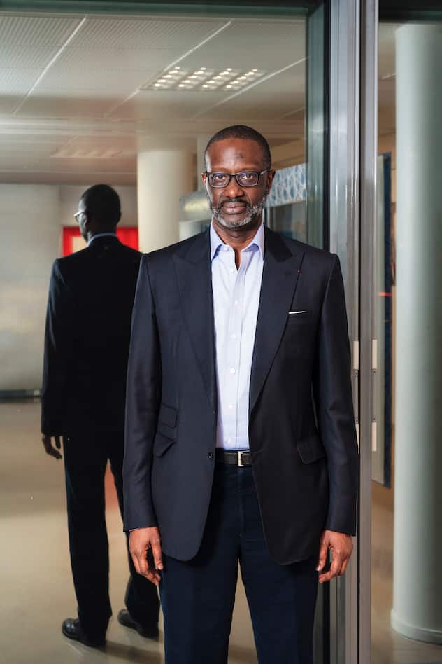 Portrait of Tidjane Thiam at RFI headquarters 02/12/2021 ©Francois Grivelet/opale.photo 