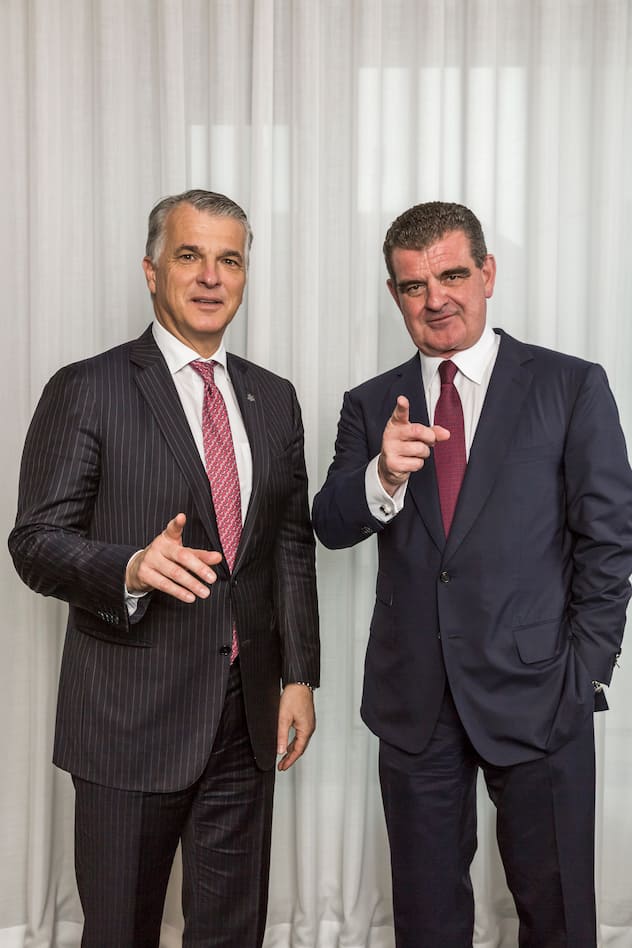 HZ GesprÃ¤ch mit Peter Spuhler und Sergio Ermotti.Portrait ZusammenFotografiert in ZÃ¼rich am 19.11.2018