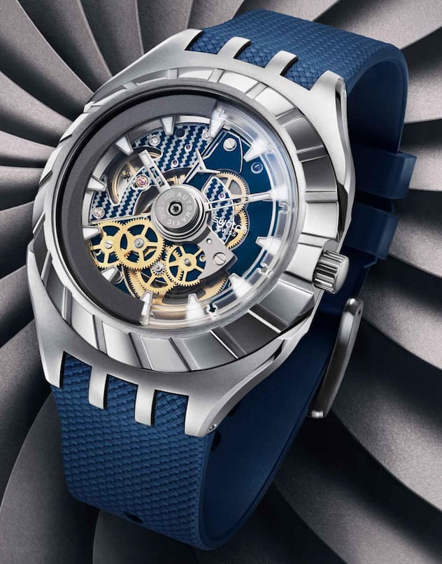 Blaues Swatch-Modell Flymagic