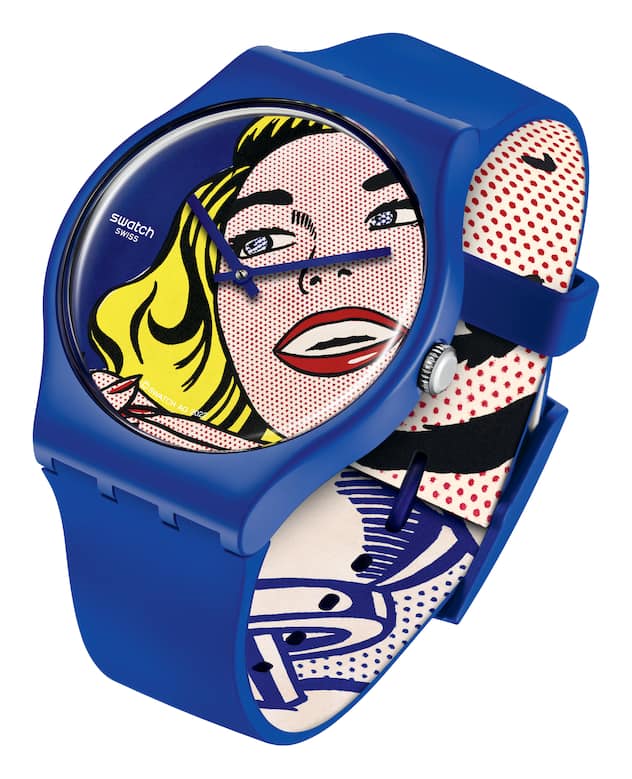 Blaue Pop-Art-Uhr von Swatch