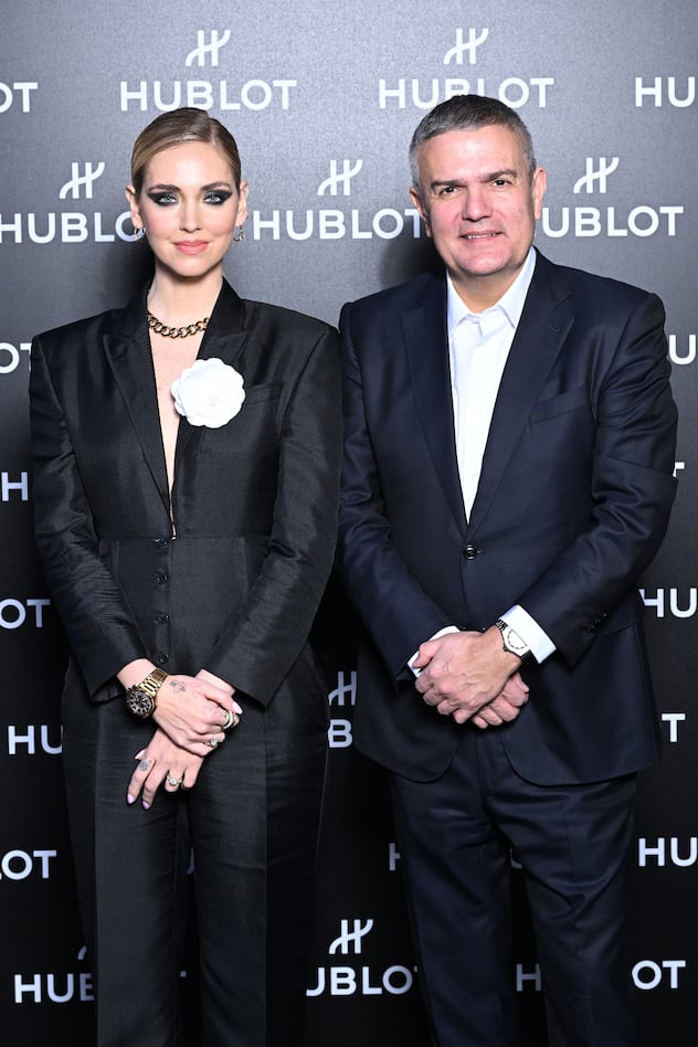 An der Boutique-Eröffnung in Mailand: Hublot-Chef Ricardo Guadalupe mit Markenbotschafterin und Über-Influencerin Chiara Ferragni.
