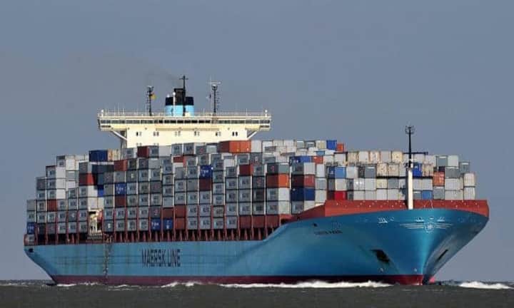 Gudrun Mærsk: Ablieferung 2005, Kapazität 9500 TEU. Das Bild zeigt die baugleiche Gunvor Mærsk aus dem selben Jahr. Bernhard Fuchs/CC/flickr