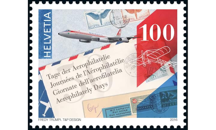 Neben der Sonderbriefmarke für Verdingkinder bringt die Post in ihrer Herbstausgabe sieben weitere Spezialsujets: MIt einem würdigt sie – wie in fast jeder Briefmarkenausgabe – einen runden Geburtstag: die  50-Jahr-Feier der Aerophilatelie.