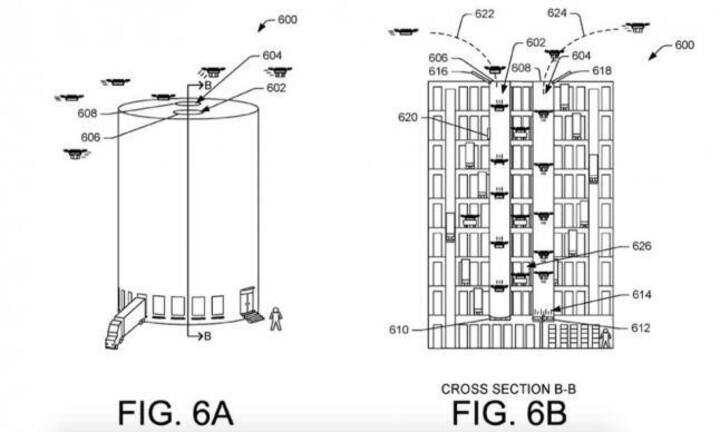 ... oder aus einem Ausgang auf dem Dach. Mit dem höheren Startpunkt sinkt der Energieverbrauch der Drohnen, was eine grössere Nutzlast ermöglicht.