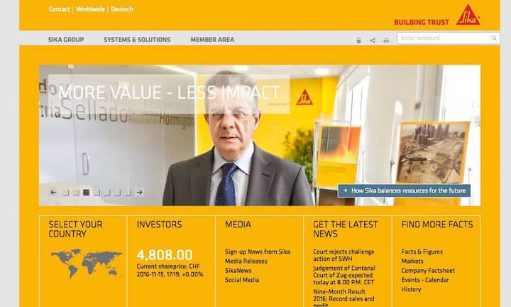 Platz 1: SikaPunktzahl: 73,7 von 100 (Vorjahr: Platz 3)