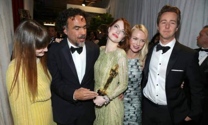 Regisseur Alejandro Iñarritu und seine Crew: «Birdman» wurde als bester Film geehrt.