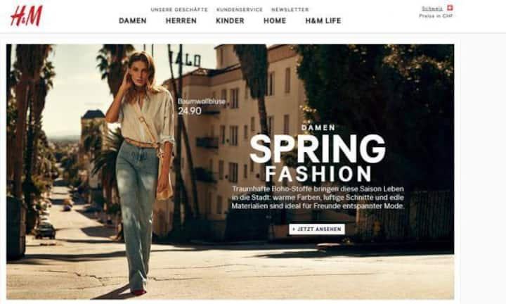 Anders bei H&M: Der schwedische Riese hat zwar einen Webauftritt für die Schweiz, auf dem die Preise auch in Franken ausgezeichnet sind. Bestellen ist online aber nicht möglich.
