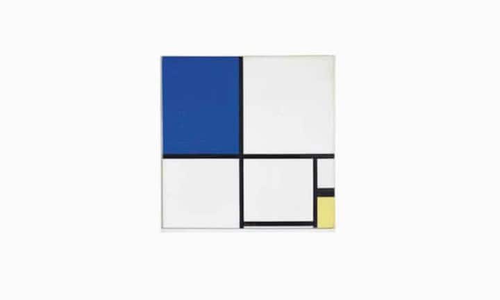 Die Komposition aus weissen, blauen und gelben Rechtecken von Piet Mondrian namens «Composition No. II with Blue and Yellow» erzielte einen Preis von 12,4 Millionen Pfund (18,2 Millionen Franken) - gerechnet hatten Kunstexperten mit maximal 590'000 Franken.