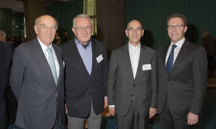 Hans-Rudolf Merz, Alt-Bundesrat; Arnold Koller, Alt-Bundesrat; Martin Hilb, ehemaliger HAS-Professor; Urs Landolf, Präsident HSG Alumni