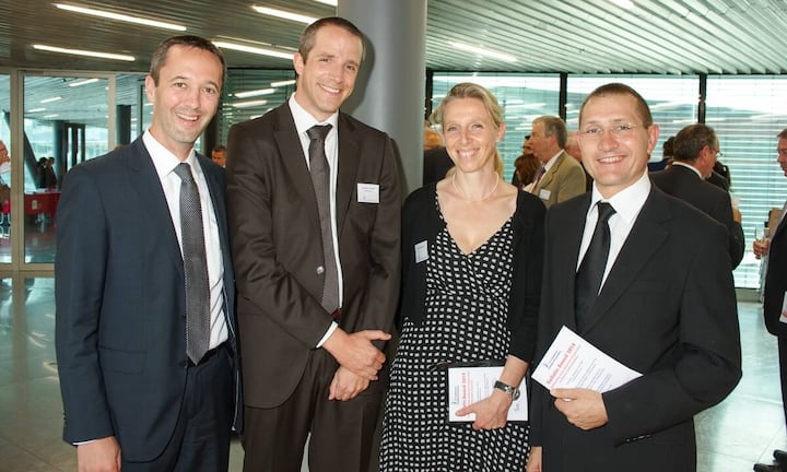 Fabien Lavanchy, Key Account Manager, Credit Suisse; Jean-Marc Vauclair, Credti Suisse; Sandra Maitrepierre; Xavier Maitrepierre, Owner Operator, McDonald's Suisse Holding