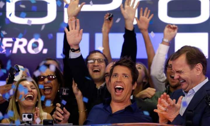 60 Prozent der Selfmade-Milliardäre in den USA und in Europa belassen ihr Unternehmen in den Händen der Familie, 30 Prozent verkaufen Teile ihres Imperiums über einen Börsengang (im Bild: IPO von Action-Kamera-Hersteller Gopro) und 10 Prozent veräussern ihr Geschäft vollständig.