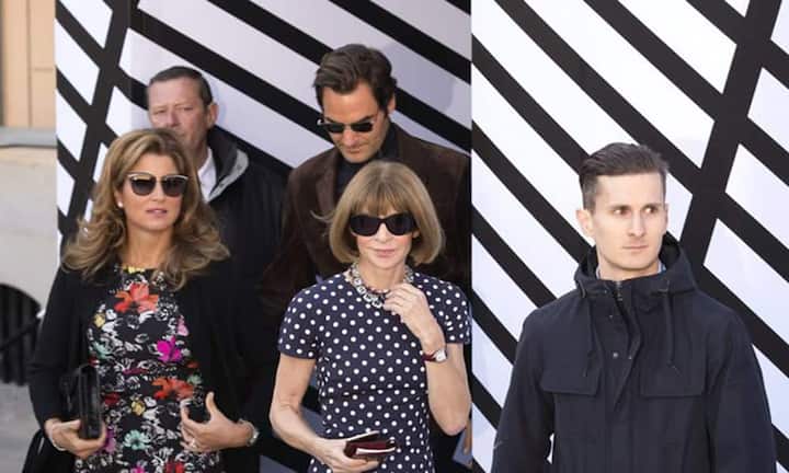 Mit Anna Wintour (Chefin der US-«Vogue») geht Mirka an Modeschauen,…