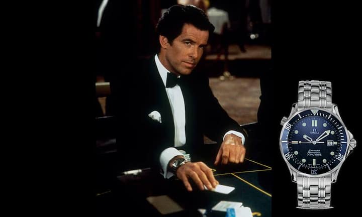 Seit 20 Jahren trägt MI6-Agent James Bond eine Omega. Und natürlich gibts zum Film immer eine Sonderuhr. Ein Überblick: 1995: «Goldeneye» Der erste Bond-Film mit Pierce Brosnan. Izabella Scorupco gab das Bond-Girl. Seine Uhr ist eine Seamaster Quartz Professional 300M mit blauem Zifferblatt.