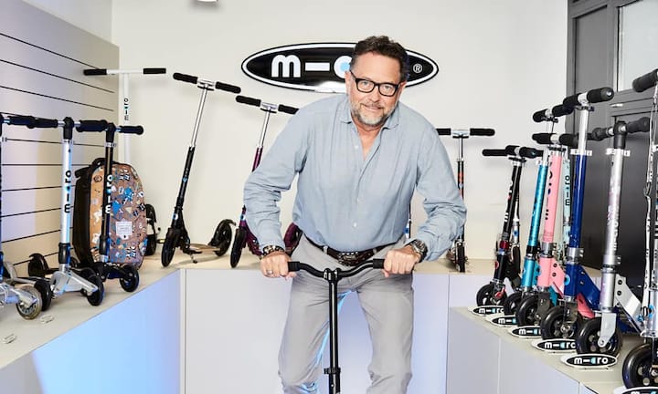 Micro Mobility Systems
CEO: Wim Ouboter
Sitz: Küsnacht ZH
Gründung: 1996
Branche: Stahl- und Elektroindustrie
Mitarbeiter: 65
Umsatz: 60 Millionen FrankenBilder: Christian Schnur