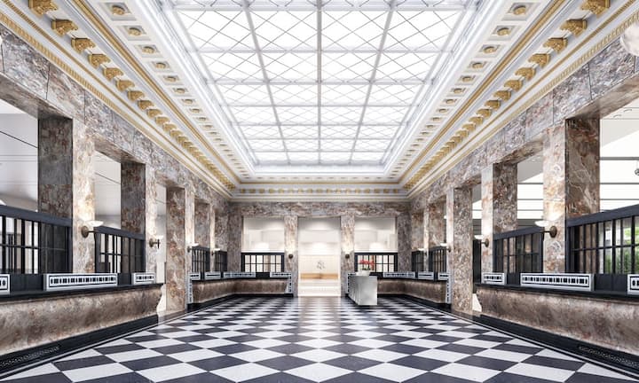 Insgesamt wird das Erdgeschoss offener. Das Konzept: Mit dem Umbau möchte die UBS ihren Hauptsitz stärker auf die zukünftigen Bedürfnisse und Erwartungen ihrer Kunden ausrichten. Bilder: PR