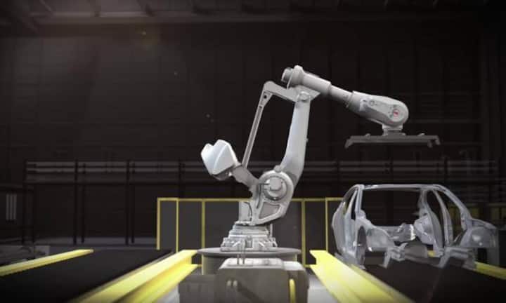 ABB stellt zwei Ausführungen vor: entweder mit 3,50 Meter Reichweite und 800 Kilogramm Handhabungskapazität oder mit 4,20 m und 550 kg.Bilder: Youtube/ABB