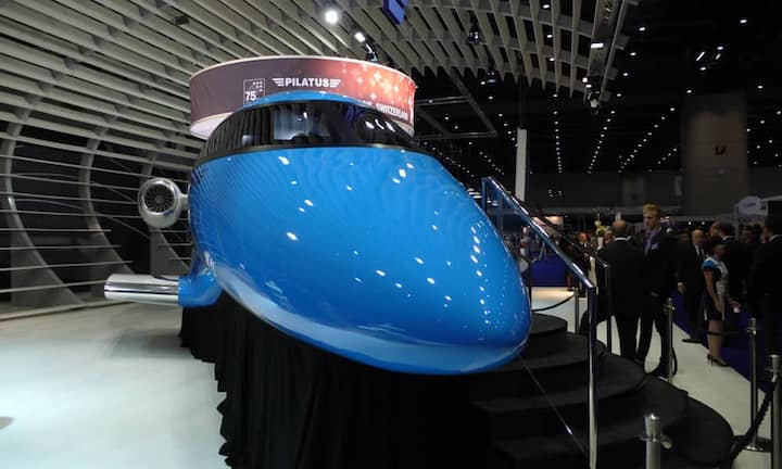 Eine grosse Attraktion ist auch dieses Mal das Modell der PC-24 von Pilatus.
