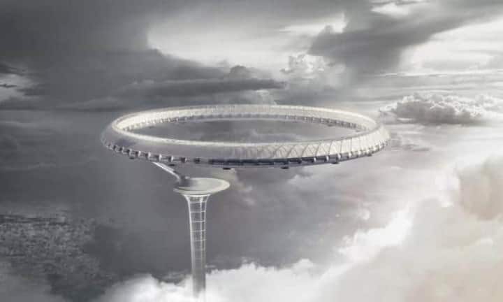 Eine lobende Erwähnung gab es für diesen Plan aus China. Die Atmosphere Database ist ein Labor zur Erforschung der Atmosphäre. Sie würde 1350 Meter in die Höhe ragen und Erkenntnisse über den Klimawandel bringen.