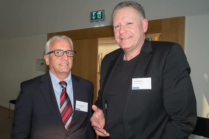 Lorenz Ambühl, Verwaltungsrat, Comarch Swiss AG; Rudolf Morf, Head of Solution-Sales Region, Swisscom (Schweiz) AG