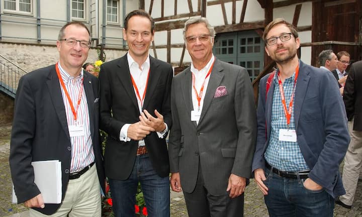 Toni Schönenberger, Executive Chairman, stars - the symposium for leaders of the next generation; Patrick Warnking, Country Director, Google Switzerland GmbH; Hansueli Maerki, Member of the Board of Directors, Swiss Re; Nico Luchsinger, Head, Business Development, Mila