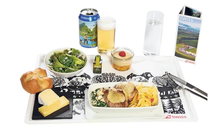Appenzell an Bord: Diesen Frühling fliegen Kreationen aus dem Appenzellerland bei der Swiss mit. Die Spitzenköchin Silvia Manser vom Restaurant Truube in Gais war Inspirationsquelle für die Menüs, die in der First und Business Class auf den Langstreckenflügen aus der Schweiz angeboten werden. Zudem sind Appenzeller Spezialitäten vom 7. bis 20. Mai 2014 in der Business Class auf ausgewählten Europaflügen erhältlich (im Bild). Swiss Taste of Switzerland Preis je nach Strecke.