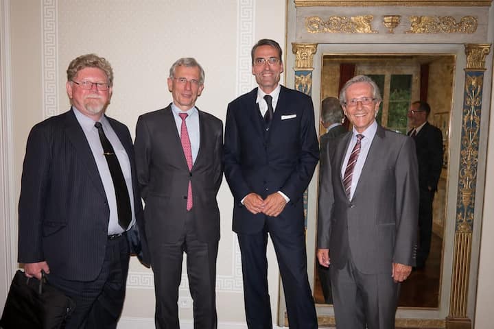 David Ebsworth, CEO und Direktionspräsident Galenica Gruppe; Peter Gottwald, Botschafter der Bundesrepublik Deutschland in der Schweiz; Joe Stadler, UBS AG; Claudius Graf-Schelling, Regierungsrat Thurgau