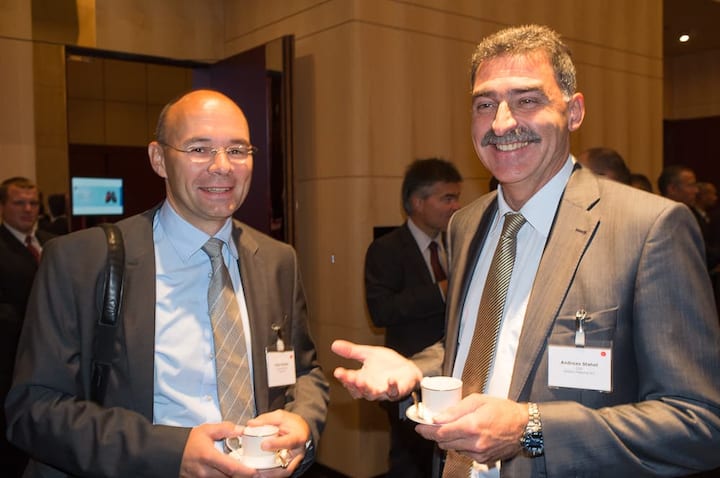 Peter Schmid, Chairman & CEO Comat AG; Andreas Stahel, CEO Elektro-Material AG