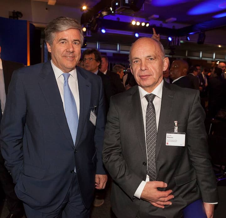 Josef Ackermann, Chairman Deutsche Bank; Ueli Maurer, Chef VBS