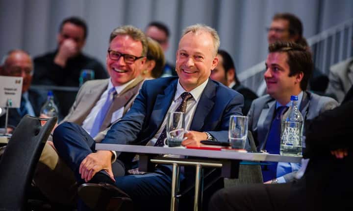 Andreas Meyer, CEO der SBB AG mit Urs Schaeppi, Asut-Vorstand / CEO der Swisscom AG