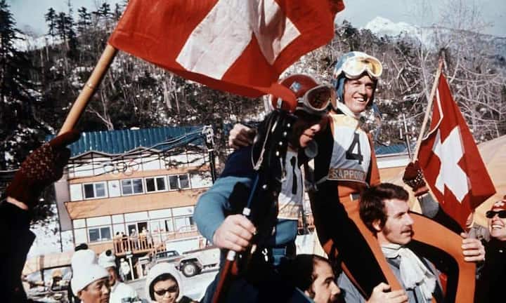 Gold in der Abfahrt gabs in Sapporo auch für die Schweizer Männer: Bernhard Russi legte mit seinem Sieg den Grundstein für seine bis heute andauernde Popularität in der Schweiz.