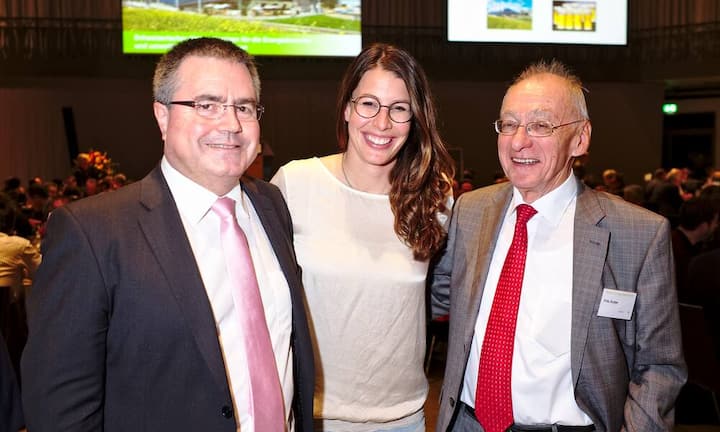 Kurt Lüscher, CEO, energie360°;
Dominique Gisin, Abfahrtsolympiasiegerin;
Fritz Sutter, Organisator, smart energy party;