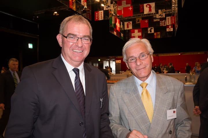 Christoph Mäder, Präsident scienceindustries; Nicolas Markwalder, Präsident FASMED