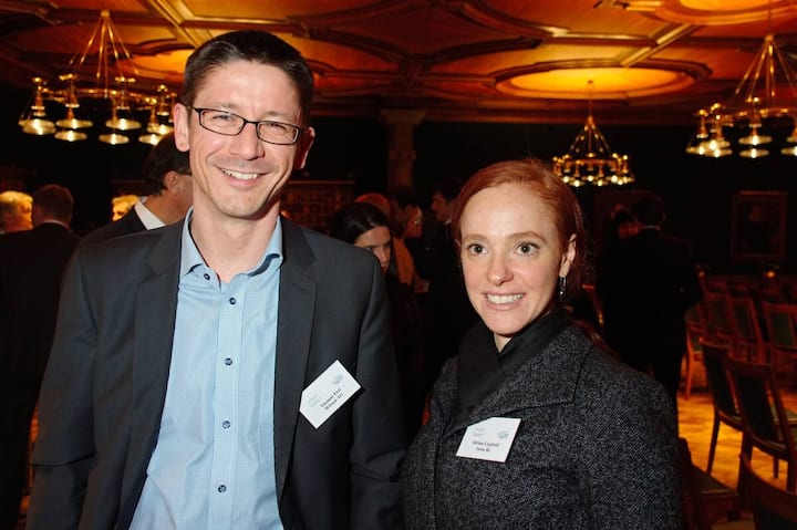 Thomas Frei, Witena AG leadership advisory; Silvina Guglietti, Vice President Corporate Solutions, Swiss Re.