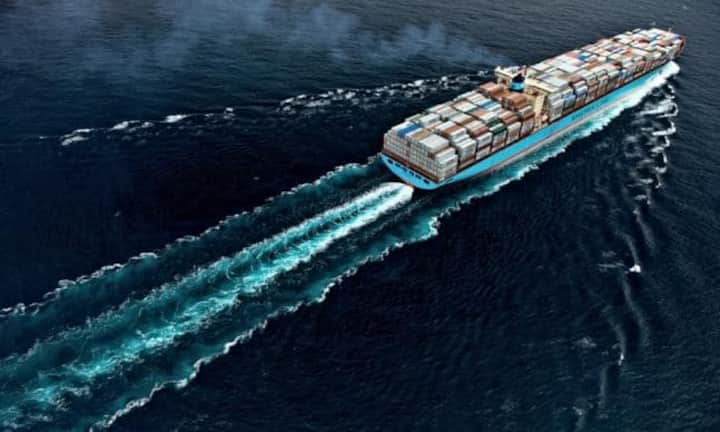 Emma Mærsk: Ablieferung 2006, Kapazität 15'550 TEU. Mærsk Line