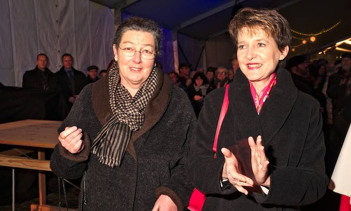 Käthi Schneider-Ammann;
Simonetta Sommaruga, amtierende Bundespräsidentin