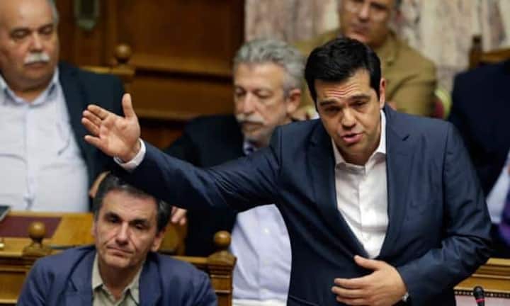 Risiken, die die Schweiz kaum beeinflussen kann: 
Der Massnahmenkatalog gegenüber Griechenland greift nicht, es kommt letztendlich zu einem Grexit.
Bilder: Keystone