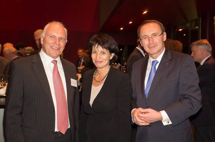 Hans Hess, economiesuisse; Doris Leuthard, Bundesrätin; Othmar Karas, Vizepräsident des europäischen Parlaments