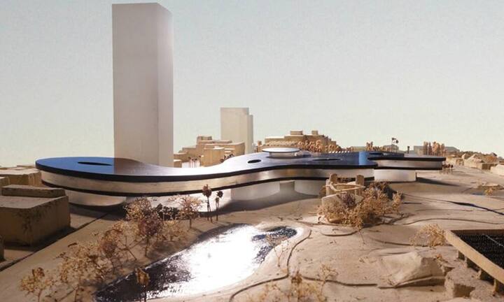 In früheren Plänen waren das Dach und Teile der Fassade noch schwarz – in Anlehnung an die nahen Teergruben. Die Teergruben sind bedeutsame archäologische Stätten in Los Angeles. 
Bild: Atelier Peter Zumthor & Partner