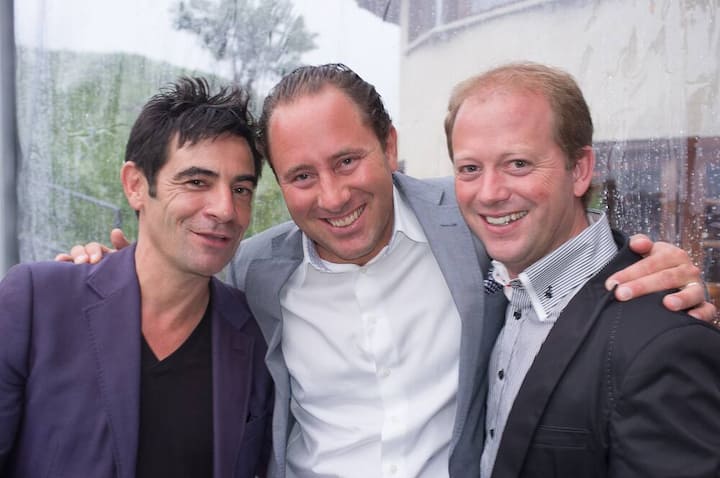 Schoscho Rufener, Eventmanager; Heinz E. Hunkeler, General Manager Grand Hotel Kronenhof Pontresina; Daniel Felber, Trompeter