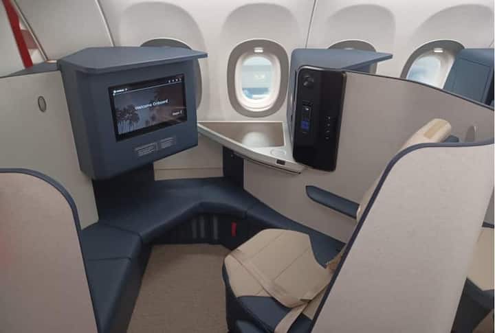 Business Class von ITA Airways im Airbus A321neo.