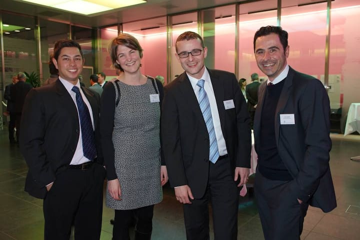 Ken Tanner, Key Account Manager, Euler Hermes Services Schweiz AG; Kathrin Schwab, Leiterin Schulungen und Marketing, Swiss Export; Matthias Kaiser, Head Sales & Marketing, Mat Transport AG; Luis Luperto, Sales & Customer Service, Euler Hermes Services Schweiz AG