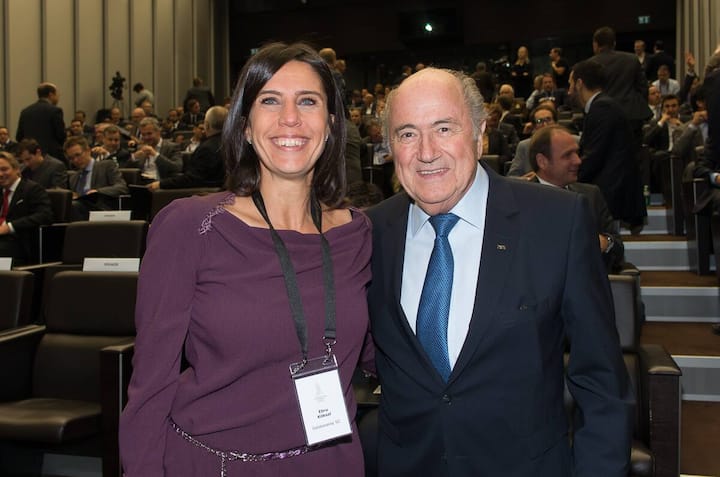 Ebru Köksal, Galatasaray SC; Soseph S. Blatter, FIFA President