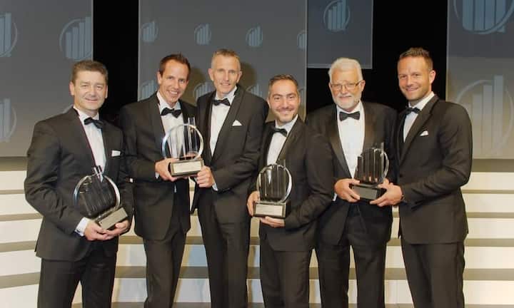 Die Entrepreneurs of the Year 2014: Otto Hofstetter; Beat Jucker; Martin Jucker; Viktor Calabro; Hans Rüegg; Thomas Rüegg
