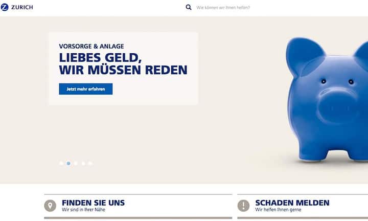 Platz 10: Zurich InsurancePunktzahl: 57,7 von 100 (Vorjahr: Platz 10)**Der Grenzwert für einen «guten» Webauftritt liegt in der Untersuchung bei 50 Punkten.