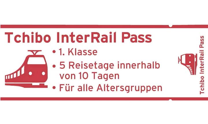 Bahn-Sommer-Aktion: Grenzenlos in 30 Ländern Europas auf mehr als 230 000 Bahnkilometern in der 1. Klasse zum Aktionspreis reisen. Möglich macht das diesen Sommer der Tchibo InterRail Pass an fünf Reisetagen innert zehn Tagen mit 20 Prozent Rabatt auf den Standardpreis der Eurail Group. Tchibo InterRail Pass, bis 4. August 2014 349 statt 441 Euro. Bilder: Hersteller