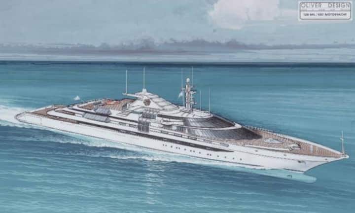 So sollte Trumps Mega-Yacht aussehen:Die Pläne für die von US-Präsident Donald Trump in Auftrag gegebene «Princess Trump» waren 24 Jahre unter Verschluss. Bilder: OliverDesign/BNPS